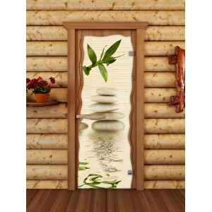 Двери для сауны ALDO 80х200 с фотопечатью (Релакс) 
